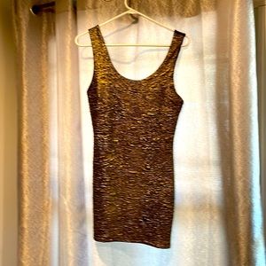 Level Eight Black/Antique Gold Minidress for Party or Club - Small